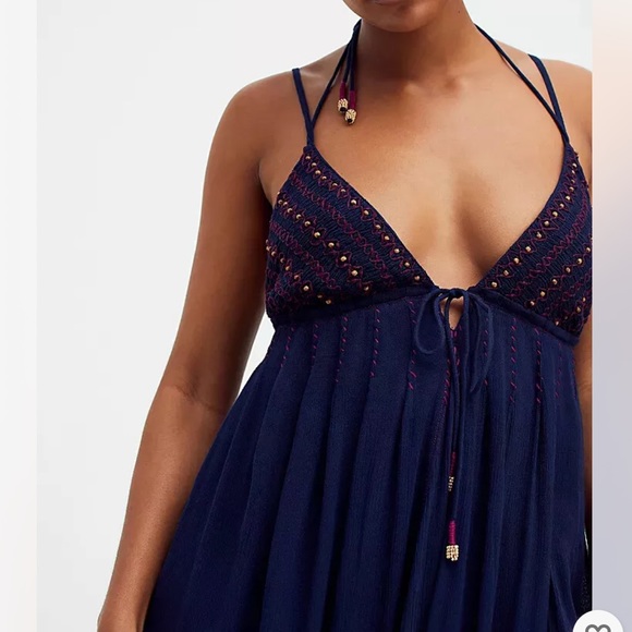 Free People Blue June Bug Embroidered Maxi Dress - Picture 3 of 10